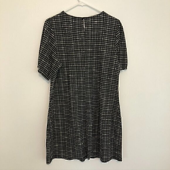 CITY CHIC Plus Size VANITY XS Little Miss Dress Black Checkered Plaid Mini Shift - Picture 10 of 12